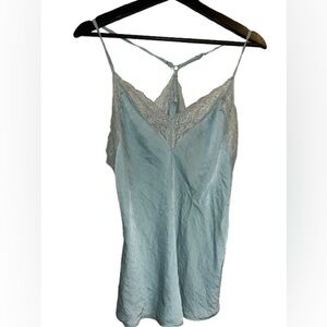 Chic Blue Lace Trim Cami